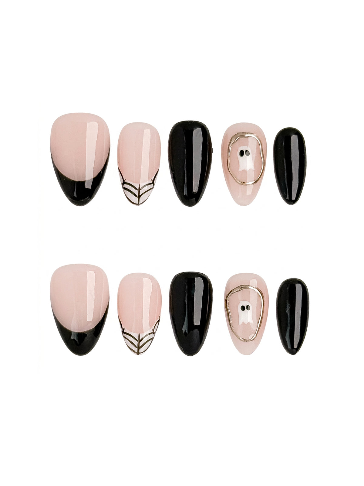 Phantom Veil Short Almond Press On Nails