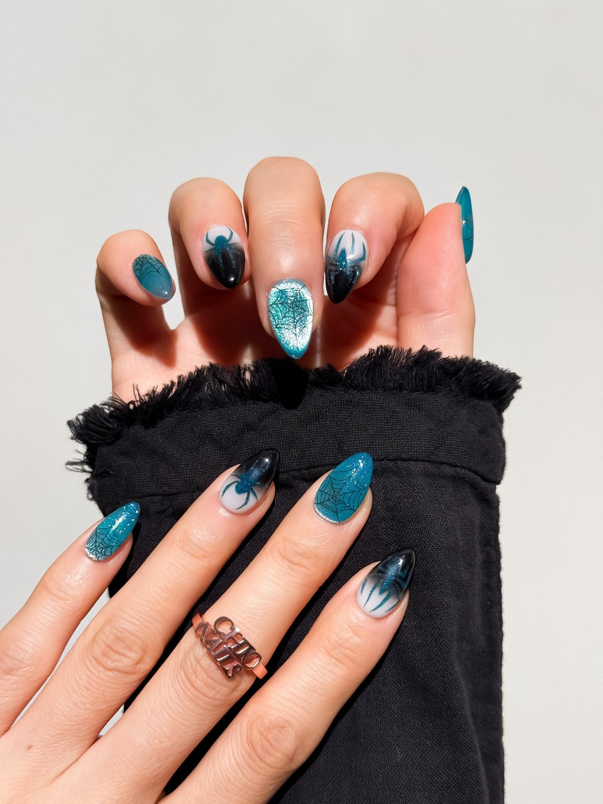 Midnight Tide Short Almond Press On Nails