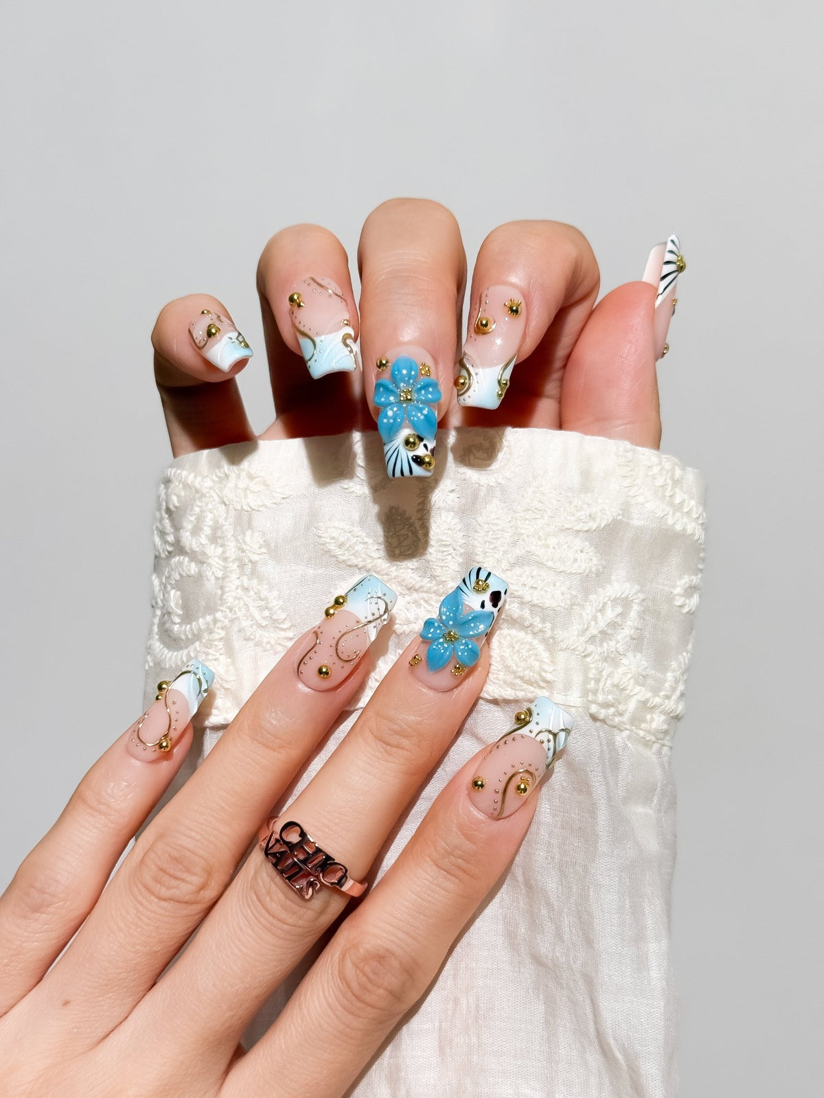 Azure Atelier Medium Square Press On Nails