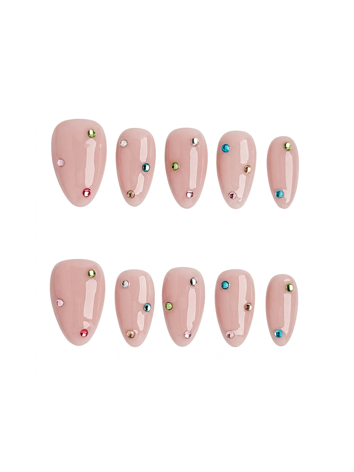 Crystal Confetti Short Almond Press On Nails