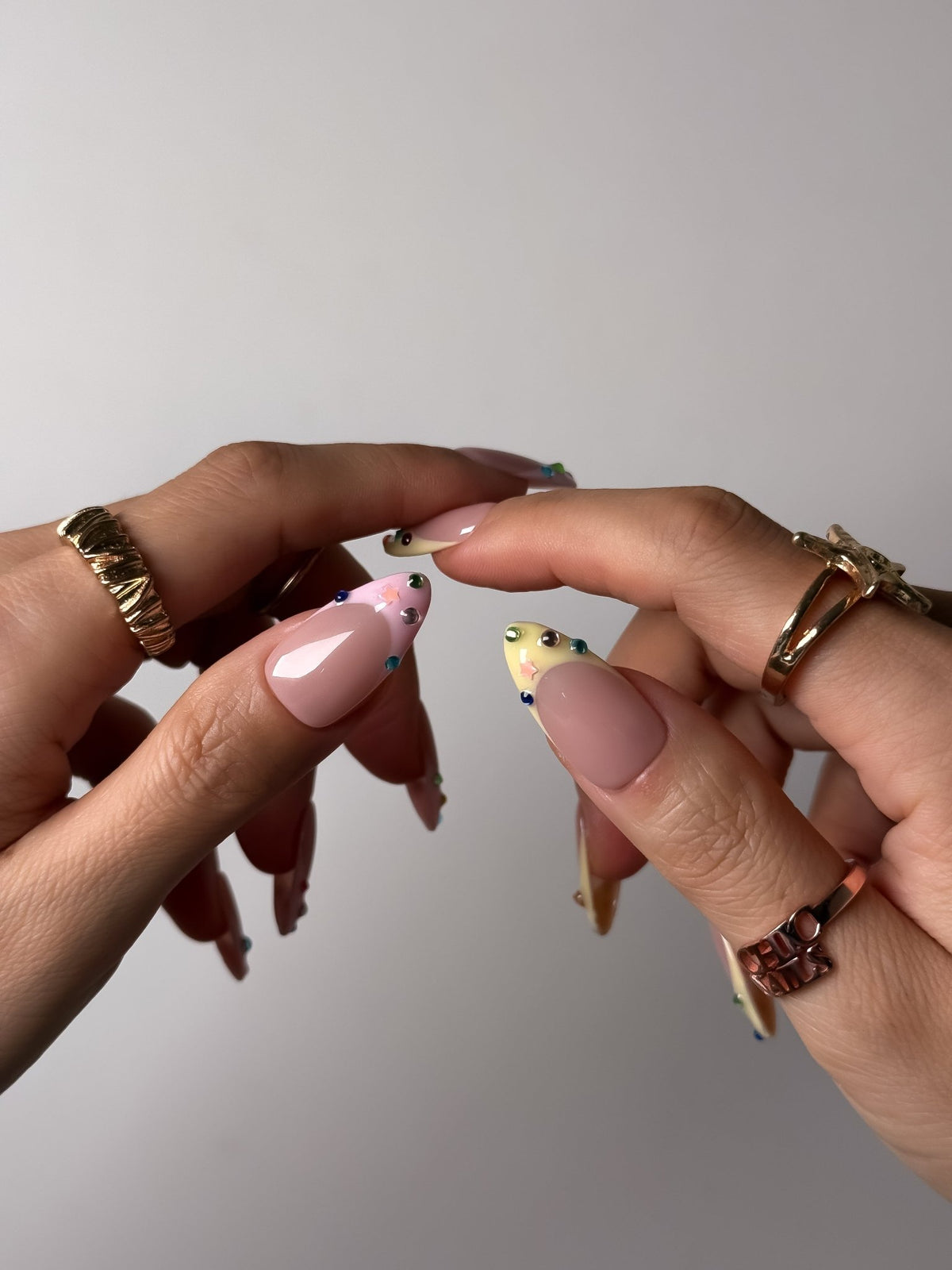 Lucky Stars Medium Almond Press On Nails