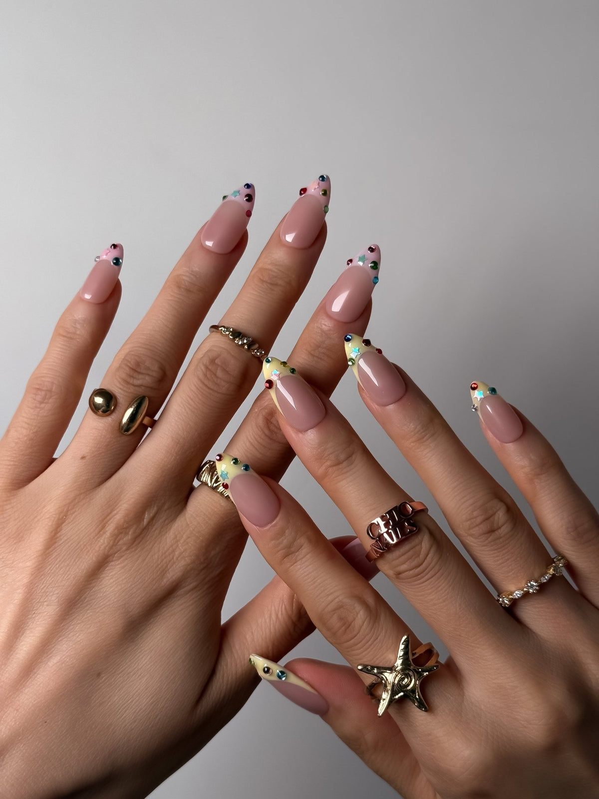 Lucky Stars Medium Almond Press On Nails