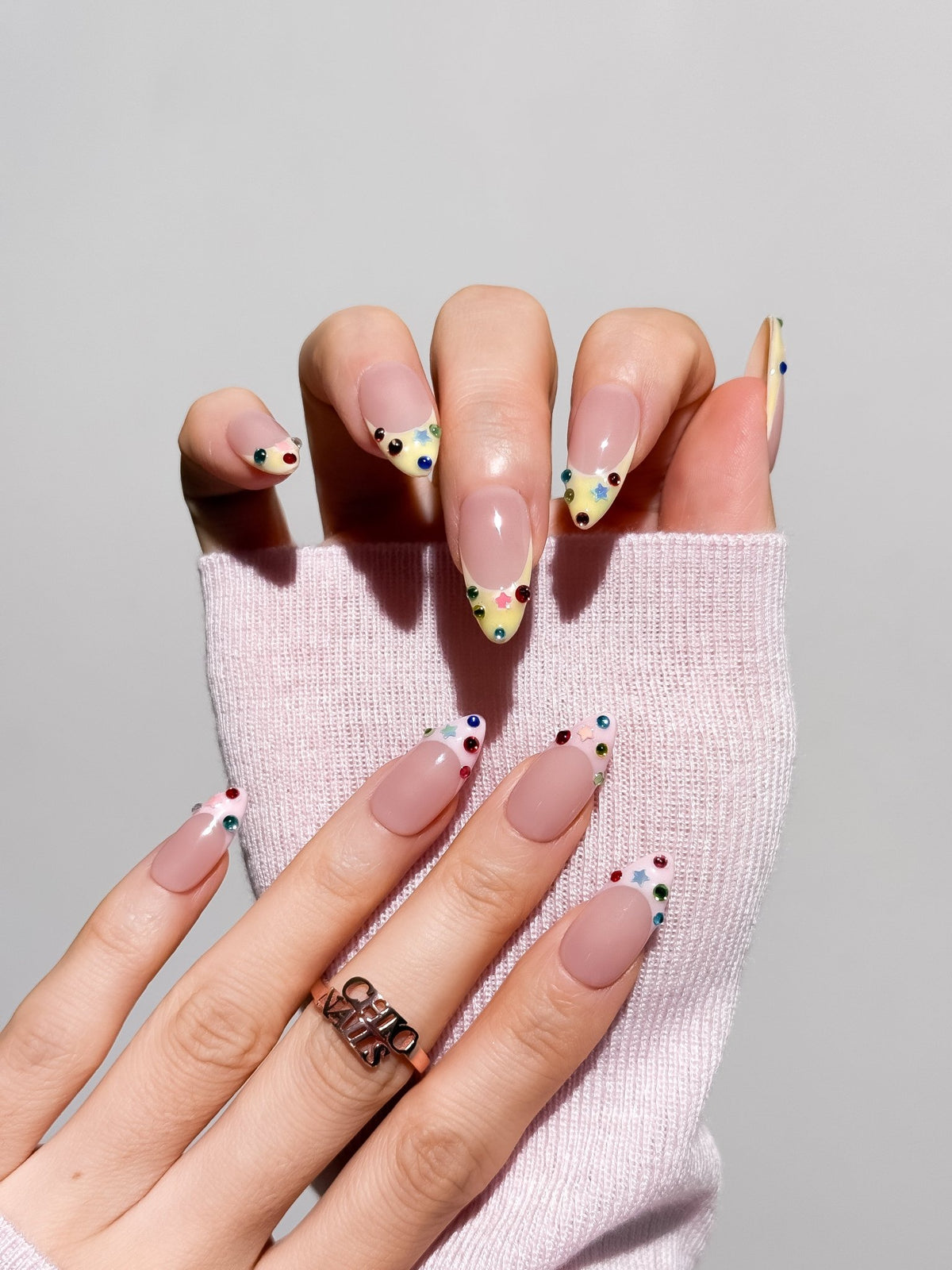 Lucky Stars Medium Almond Press On Nails