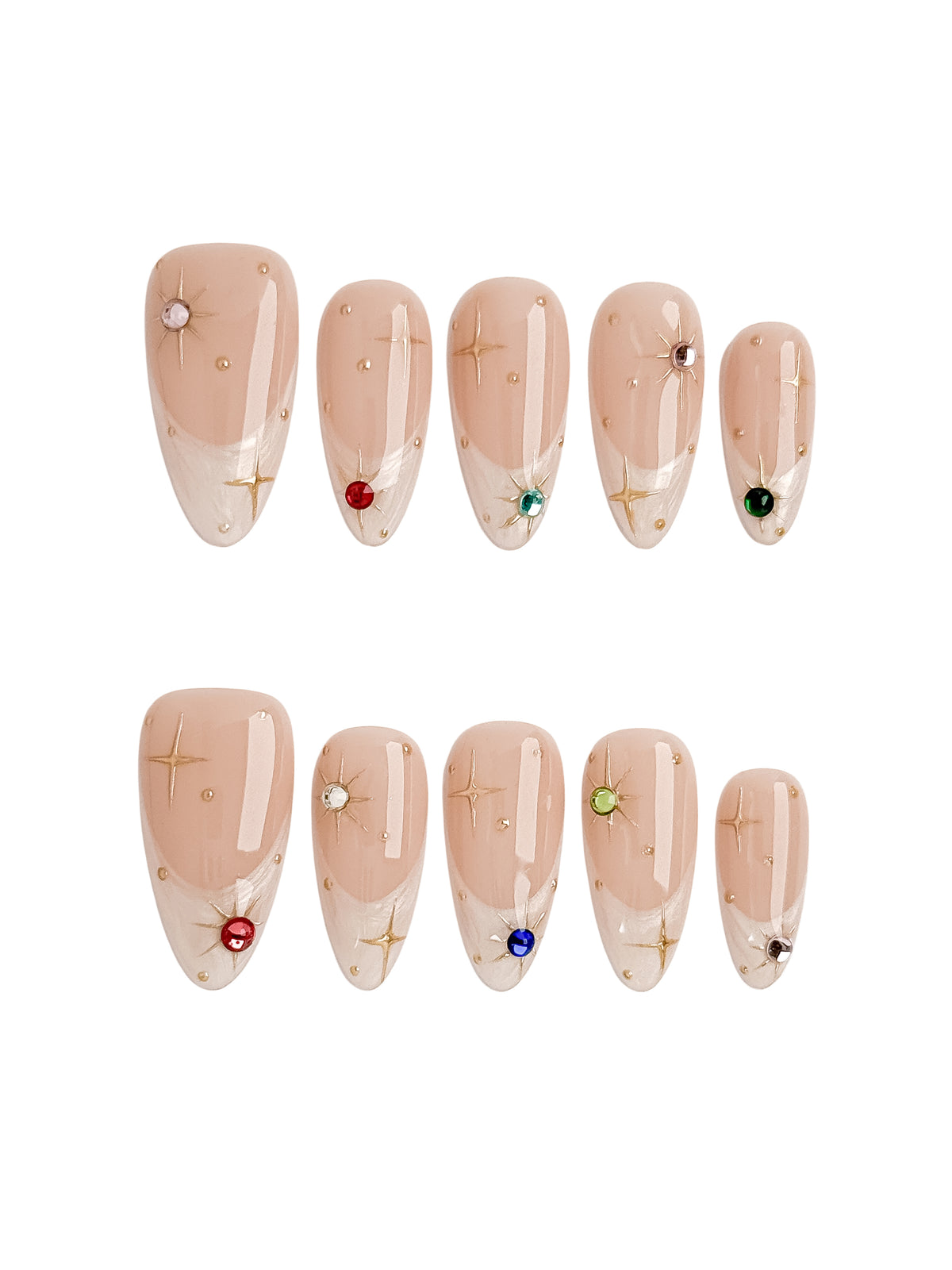 Starlit Gem Medium Almond Press On Nails