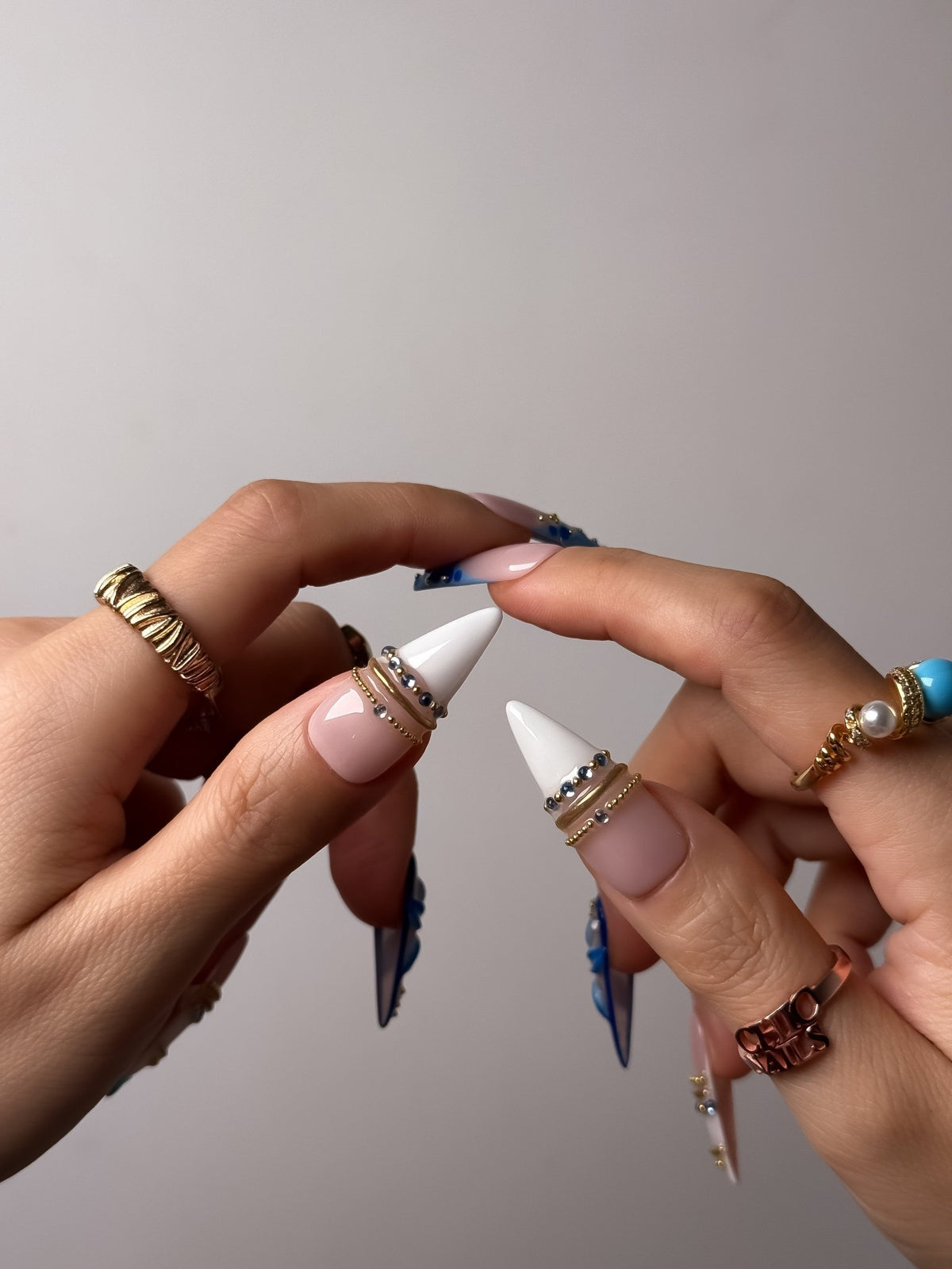 Royal Azure Long Stiletto Press On Nails