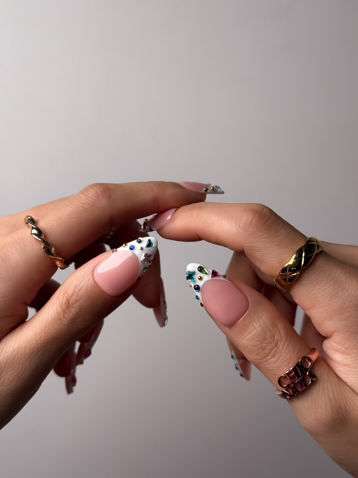Candy Gems Medium Almond Press On Nails