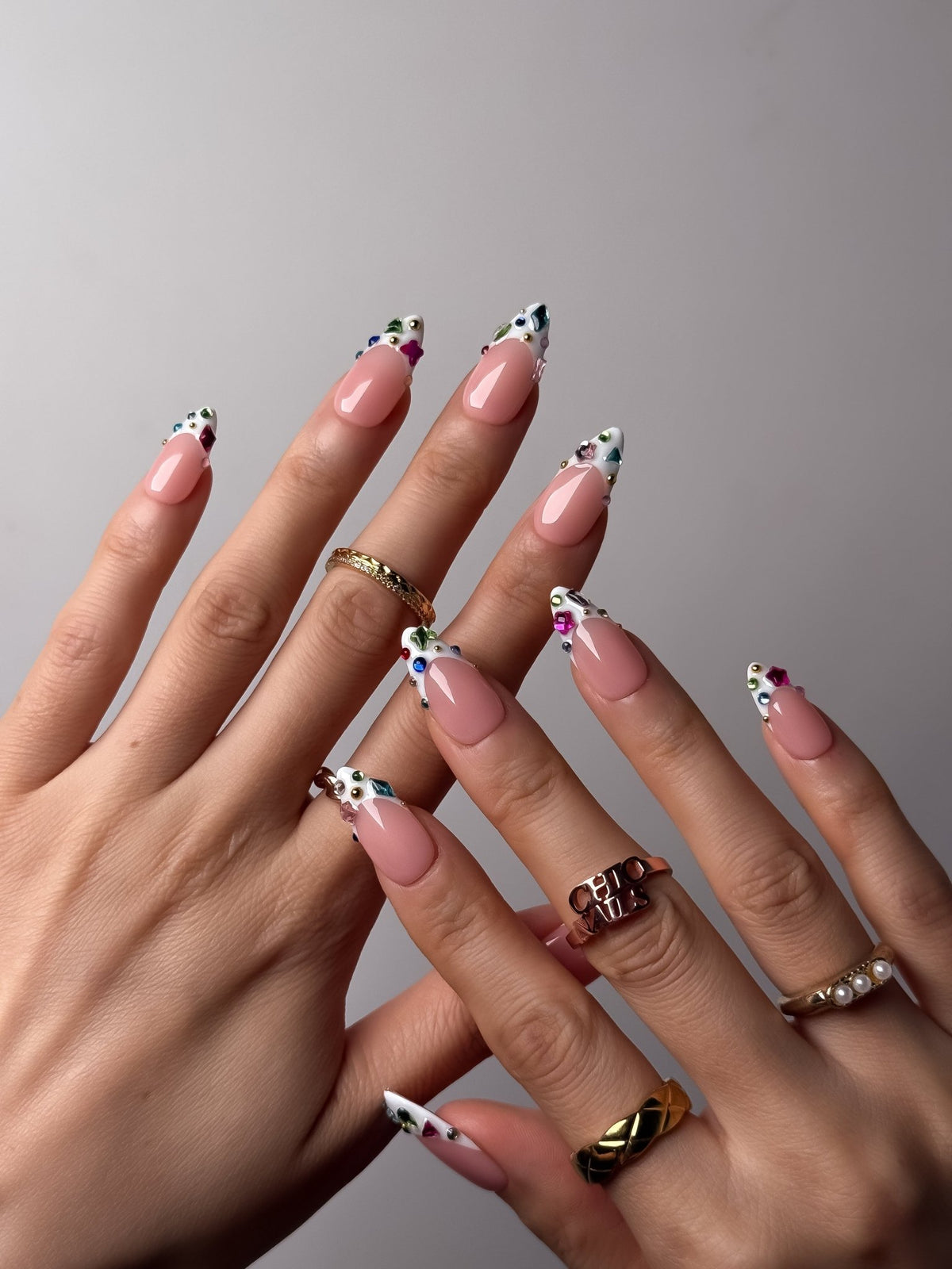 Candy Gems Medium Almond Press On Nails