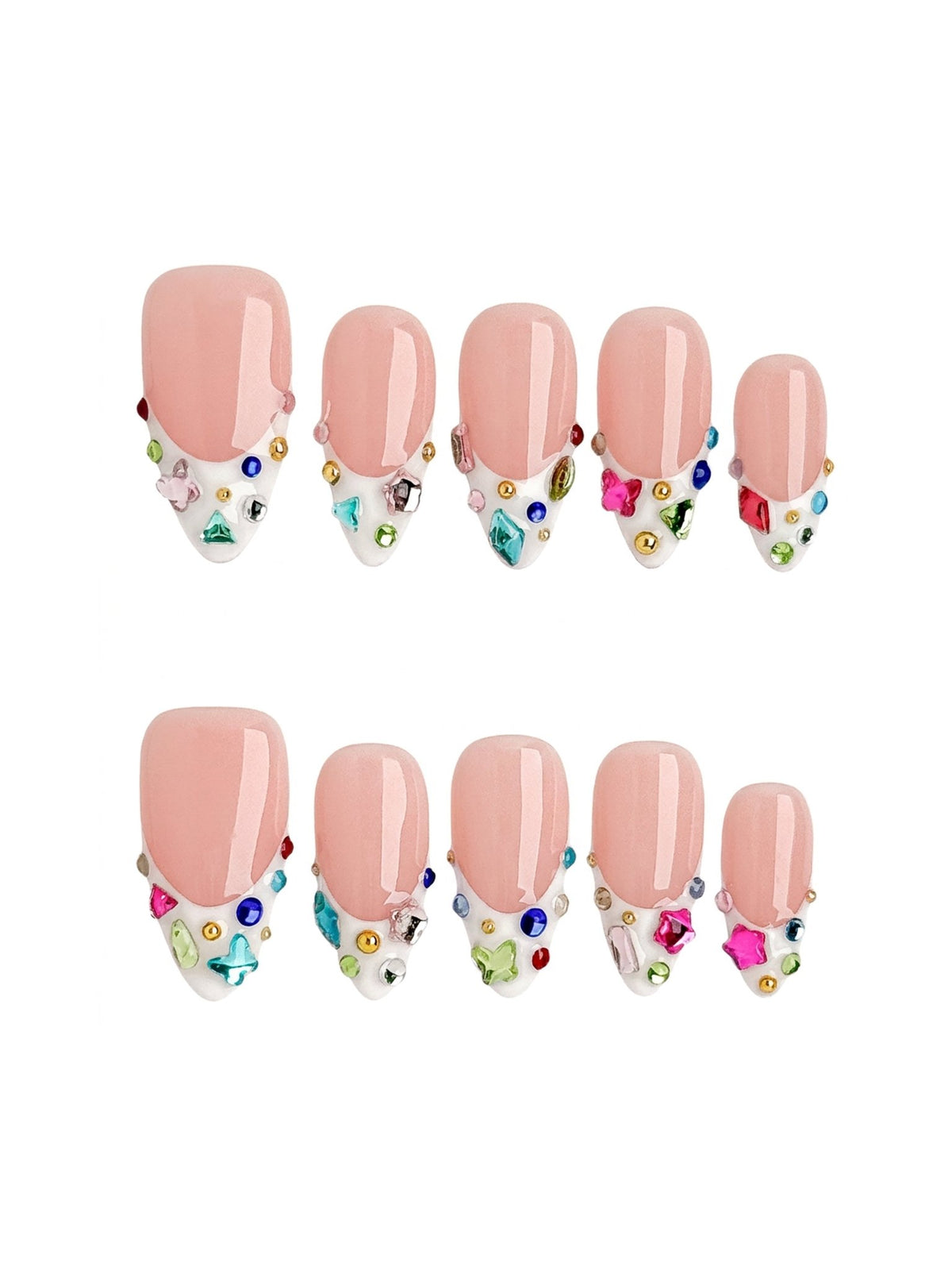 Candy Gems Medium Almond Press On Nails