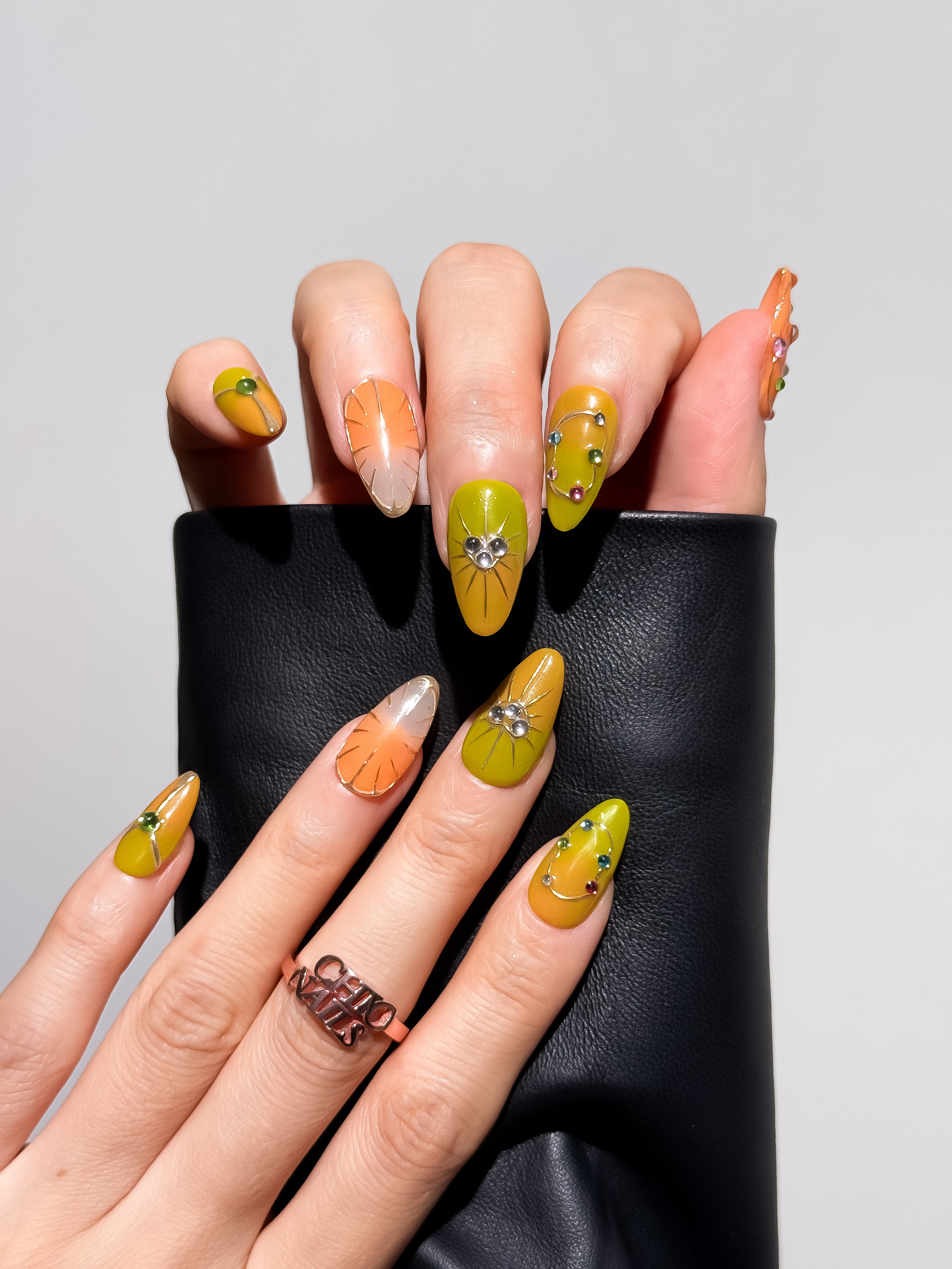 Citrus Bloom Press On Nails Medium Almond