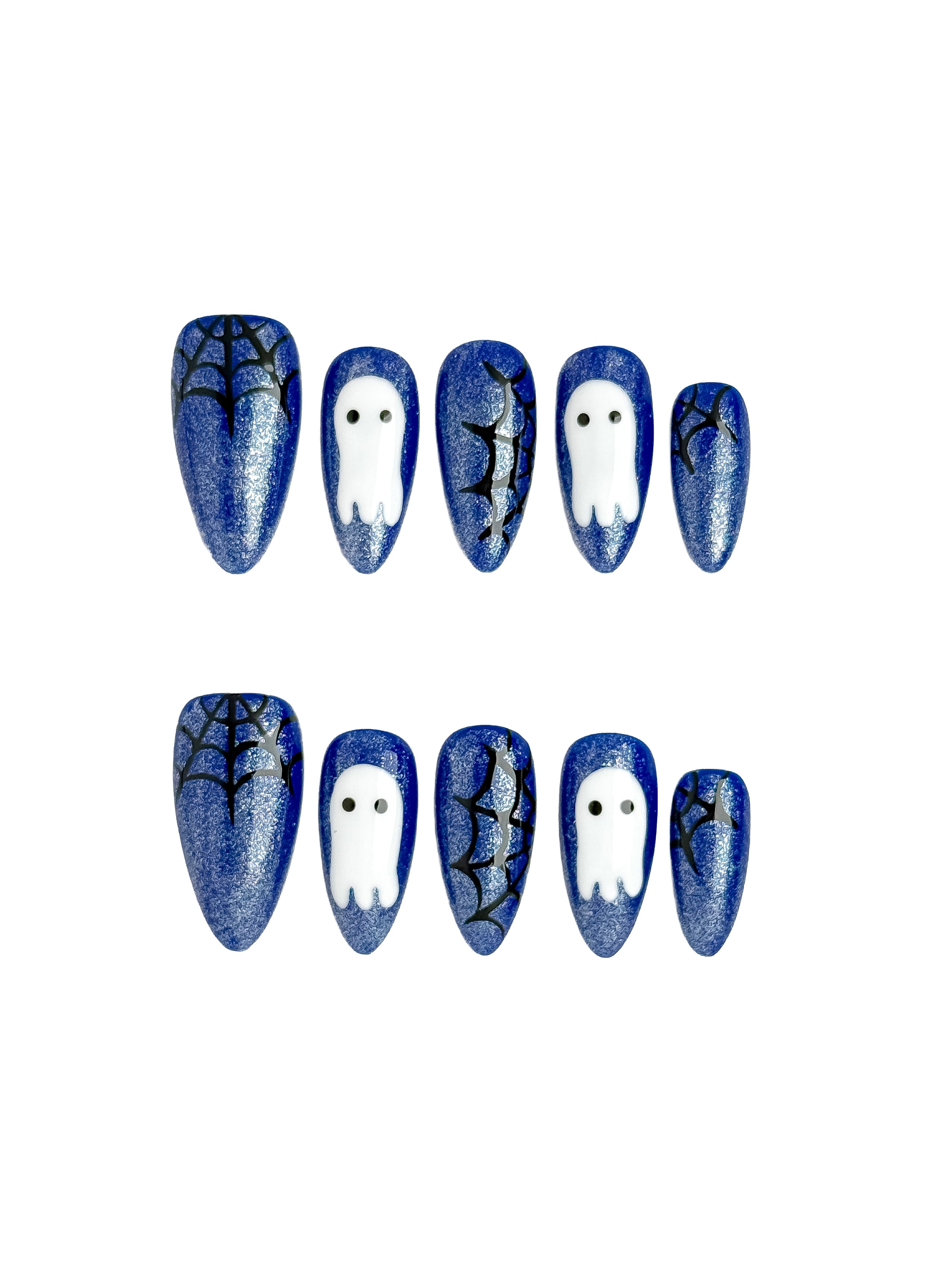Blue Ghost Press On Nails Medium Almond