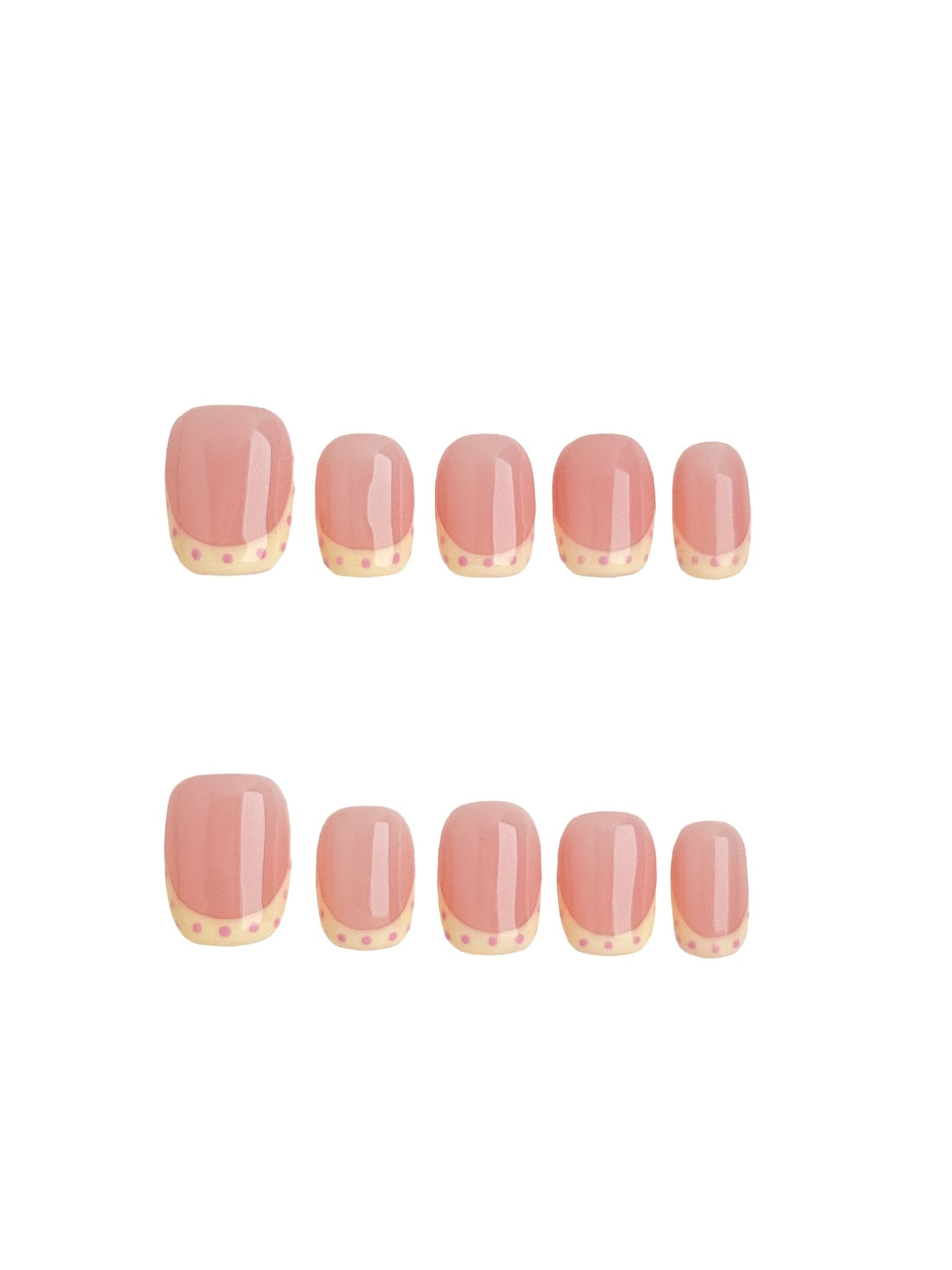 Pink French Tip Press On Nails Short Ballerina
